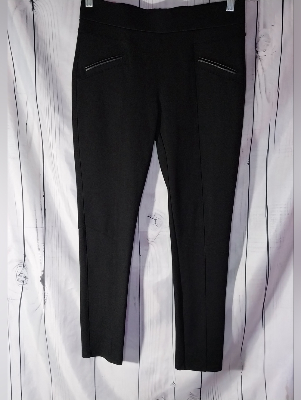 CI Sono Black Skinny Pull-On Ponte Moto Edgy Leggings NWT